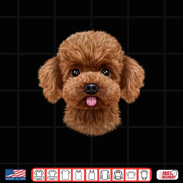 Design Apricot Toy Poodle Dog Face Shirt