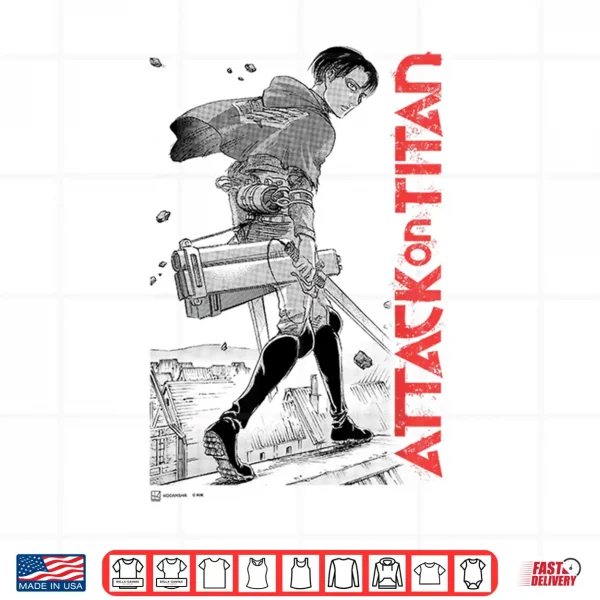 Design Attack on Titan Levi Ackerman Japanese Manga Epic Portrait Shirt