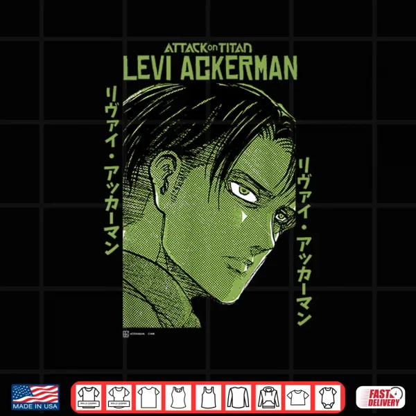 Design Attack on Titan Levi Ackerman Japanese Manga Face Portrait Shirt