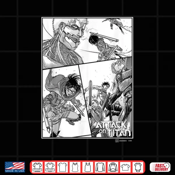 Design Attack on Titan Survey Corps VS Armored Titan Manga Panels Shirt