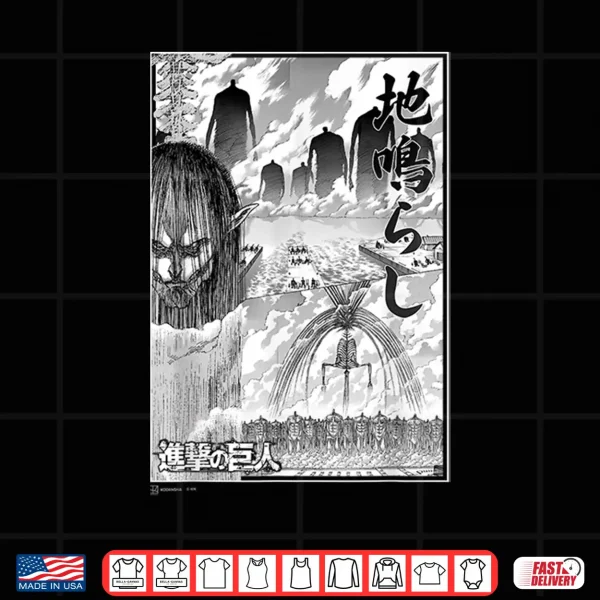 Design Attack on Titan The Rumbling Epic Battle Manga Chest Poster Shirt