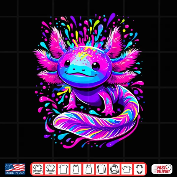 Design Axolotl Beautiful Colorful Art Axolotl Shirt