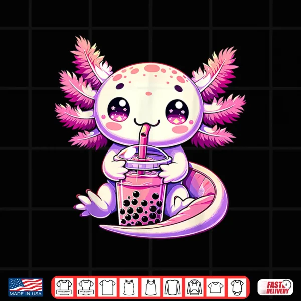 Design Axolotl Bubble Boba Tea Anime Cute Kawaii Axolotl Shirt