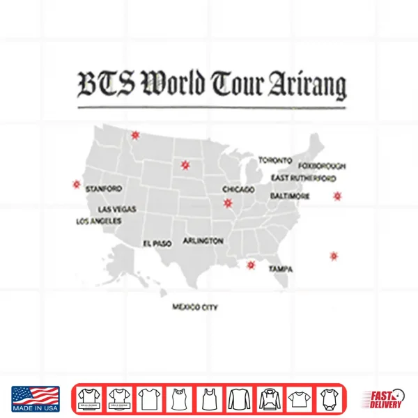 Design B T S World Tour Arirang Map Shirt