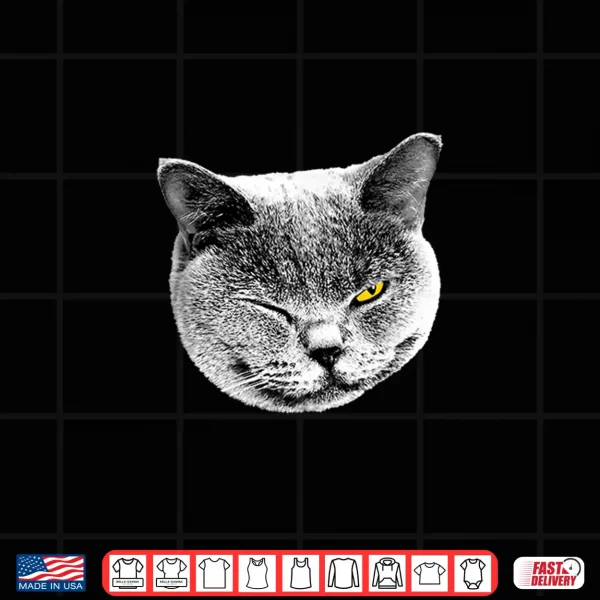 Design BRITISH BLUE SHORTHAIR CAT SMILE WINK Shirt