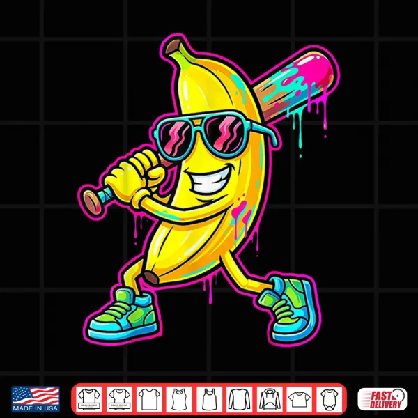 Banana Funny Ice Cream Drip Kids Youth Boys Girls Shirt 4 Design Banana Funny Ice Cream Drip Kids Youth Boys Girls Shirt