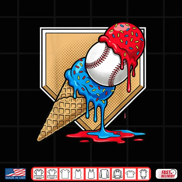 Baseball Drip Ice Cream Apparel Youth Drip Baseball Shirt 4 Design Baseball Drip Ice Cream Apparel Youth Drip Baseball Shirt