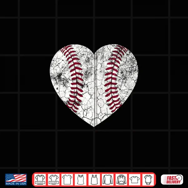 Design Baseball Heart Fun Mom Dad Men Women Softball Wife Shirt