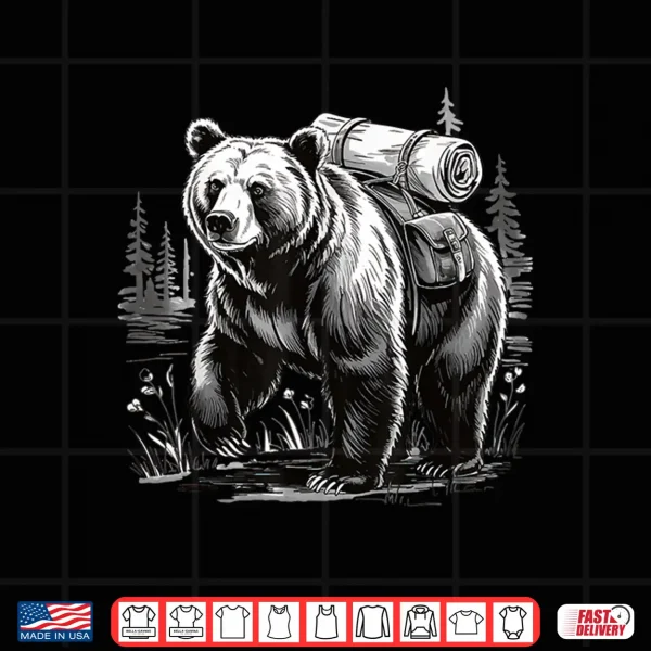 Design Bear Hiker Grizzly Hiking Shirt