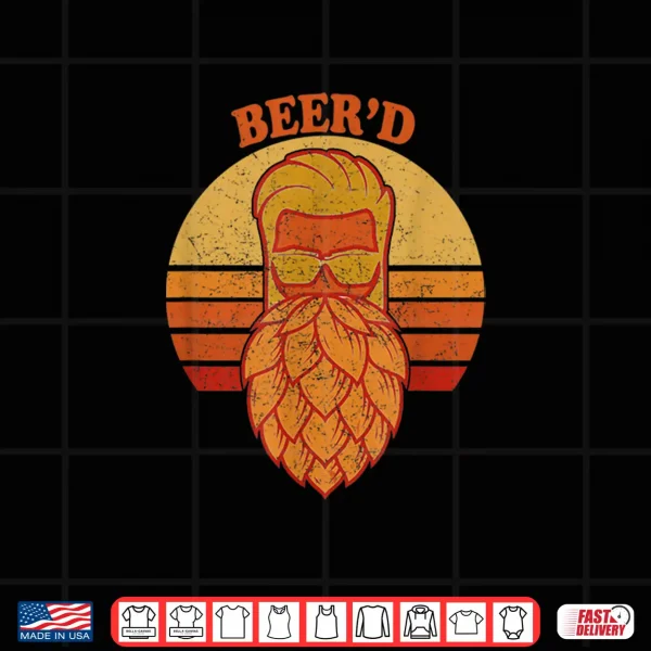 Beer D Hops Beard Beer Garden Retro Sunset Shirt 4 Design Beer d Hops Beard Beer Garden Retro Sunset Shirt