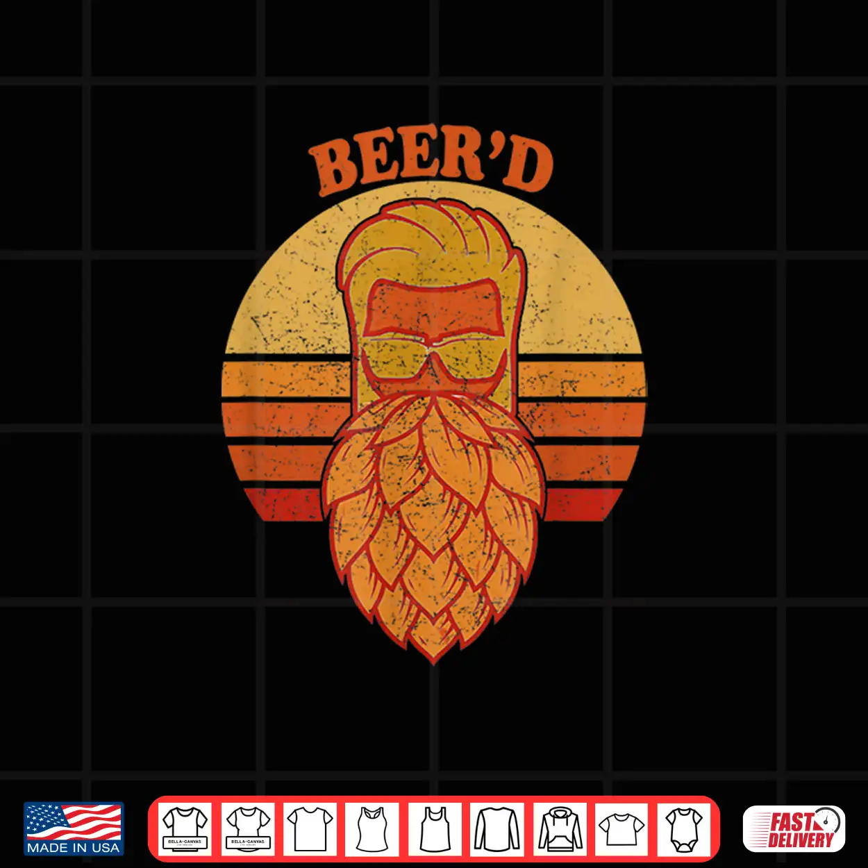 Beer D Hops Beard Beer Garden Retro Sunset Shirt Beer D Hops Beard Beer Garden Retro Sunset Shirt