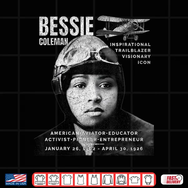 Bessie Coleman Black Aviator Women History Month Juneteenth Shirt 4 Design Bessie Coleman Black Aviator Women History Month Juneteenth Shirt