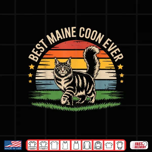 Design Best Maine Coon Cat Retro Pet Lover Gifts Tee Shirt
