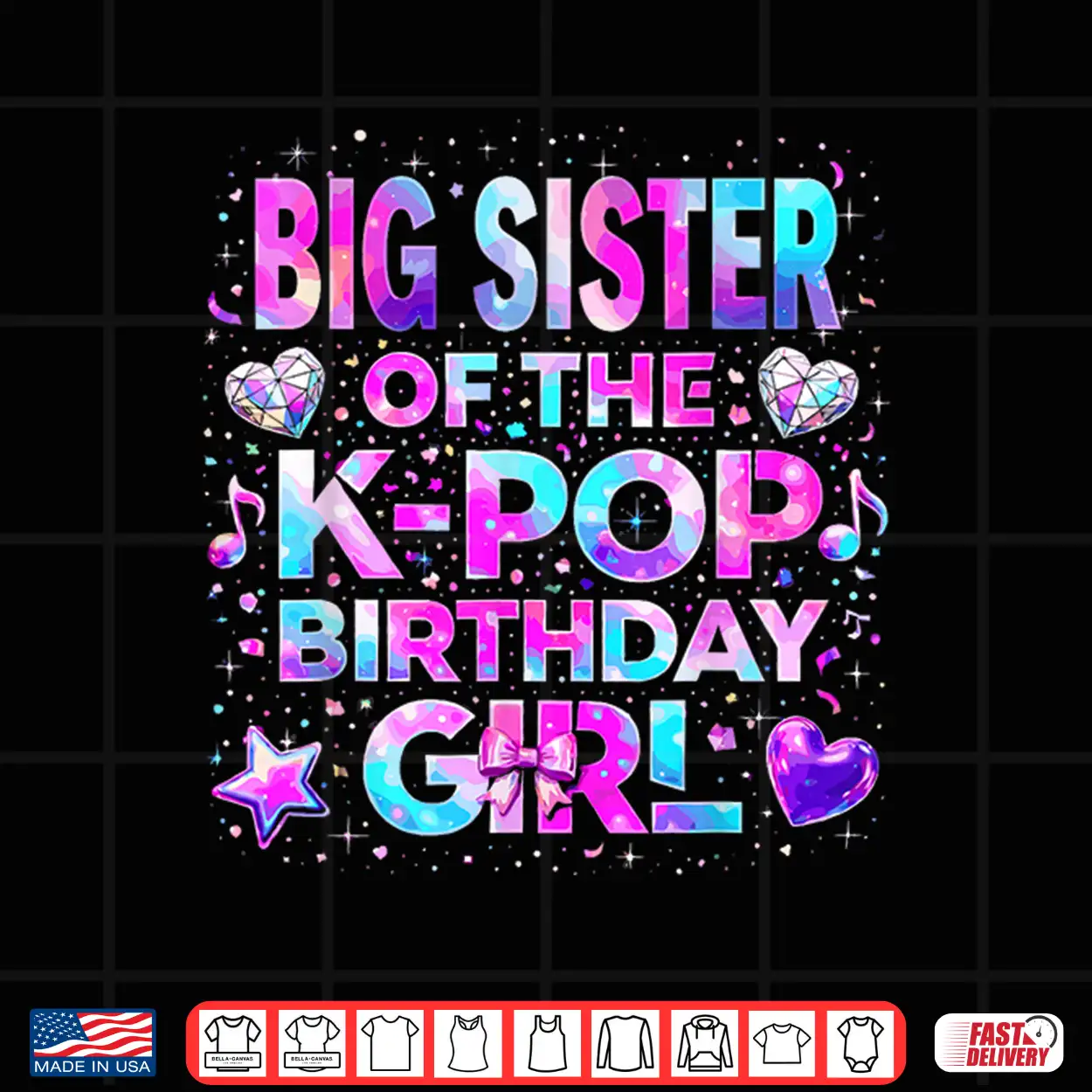 Big Sister Of The K Pop Birthday Girls Korean Music Shirt Big Sister Of The K Pop Birthday Girls Korean Music Shirt