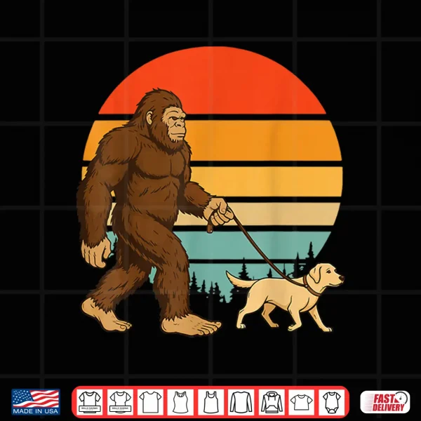 Design Bigfoot Labrador Retriever Retro Dog Vintage Shirt