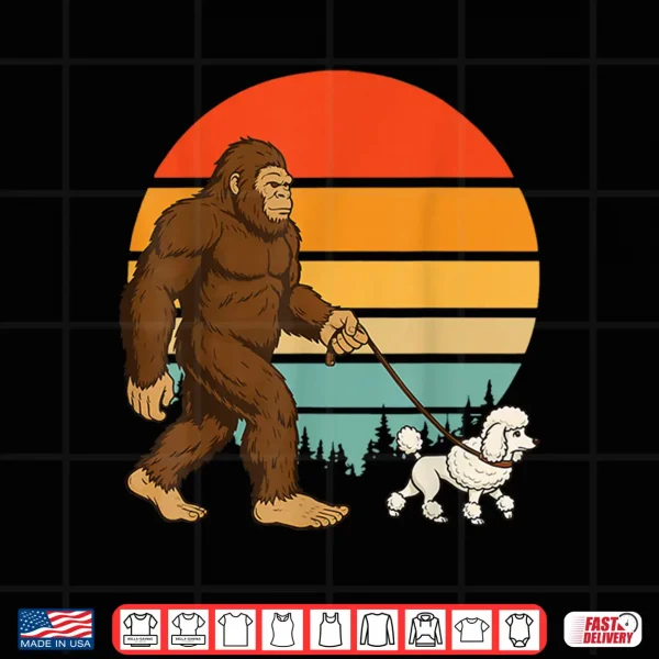 Design Bigfoot Poodle Retro Shirt