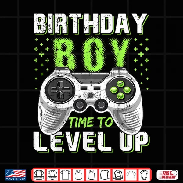 Design Birthday Boy Time to Level Up Video Game Birthday Gift Boys Shirt