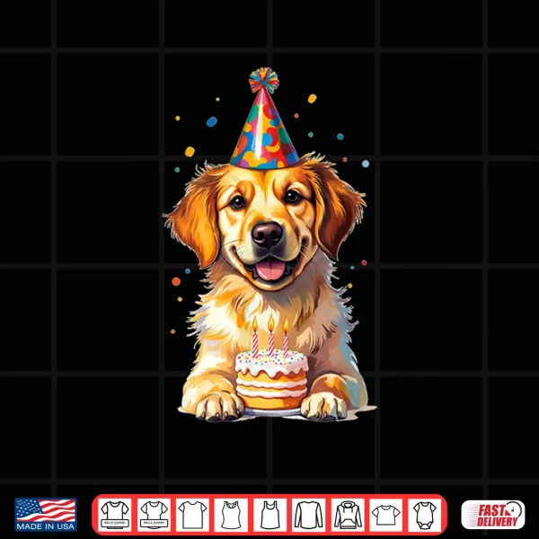 Design Birthday Golden Retriever Party Dog Shirt