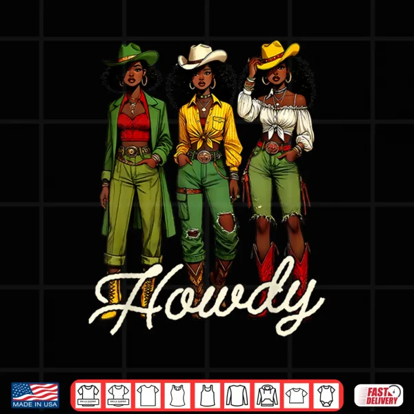 Design Black Cowgirl Western Rodeo Melanin Juneteenth Black History Shirt