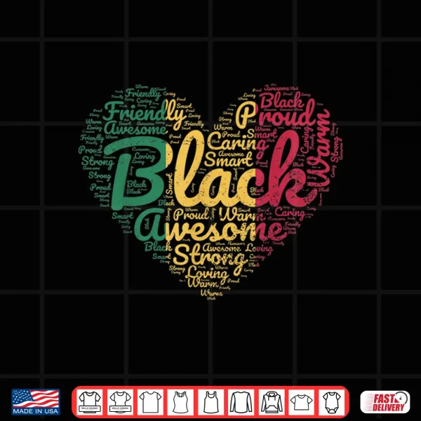 Design Black History Month African Proud Afro Valentines Day Shirt