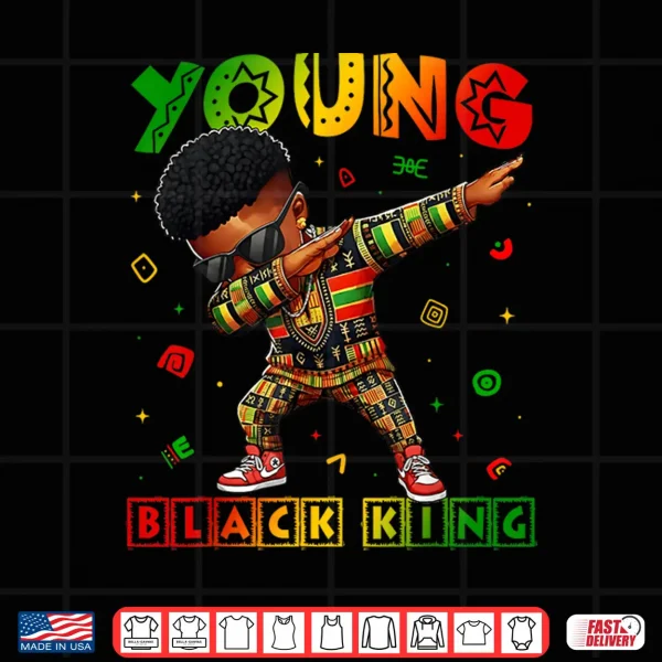 Design Black History Month Young Black King African Pride Boys Shirt
