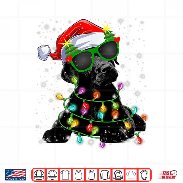 Design Black Labrador Christmas Tree Lights Labrador Dog Xmas 2024 Shirt