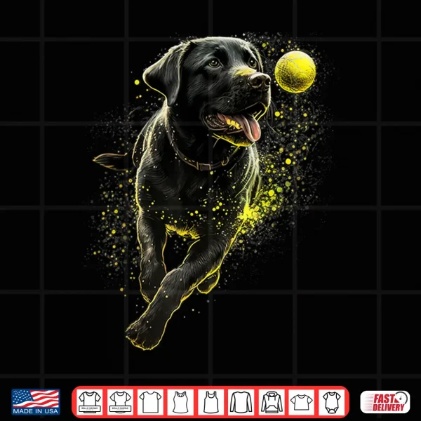Design Black Labrador Retriever Chasing A Ball Labrador Retriever Shirt