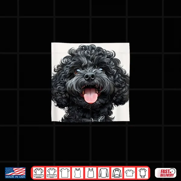 Design Black Poodle Puppy Laughing Graphic Shirt