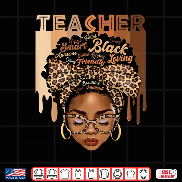 Design Black Teacher Magic Black History Month Afro Hair Melanin Shirt