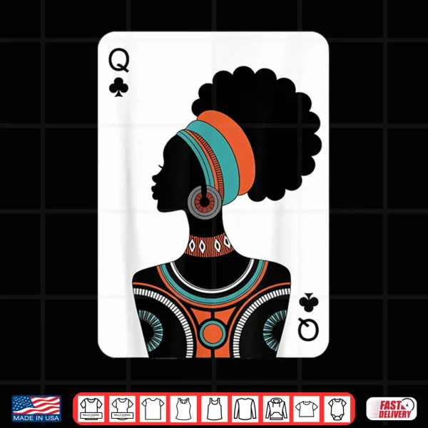 Design Black Woman Queen Card Shirt