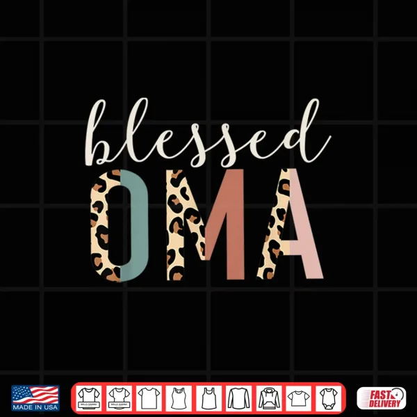 Design Blessed Oma Cute Leopard Print Shirt