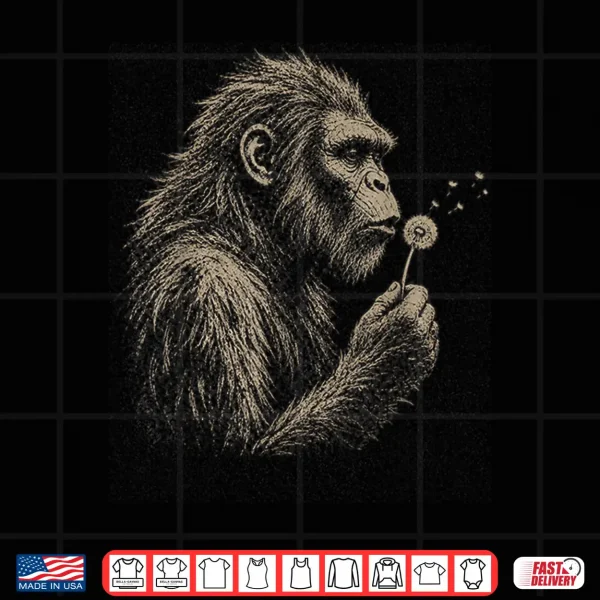Design Blowing Wishes Bigfoot Blowing Dandelion Shirt