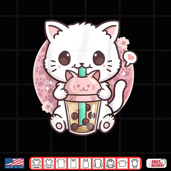 Design Boba Cat Boba Tea Bubble Tea Kawaii Anime Cat Kawaii Neko Shirt