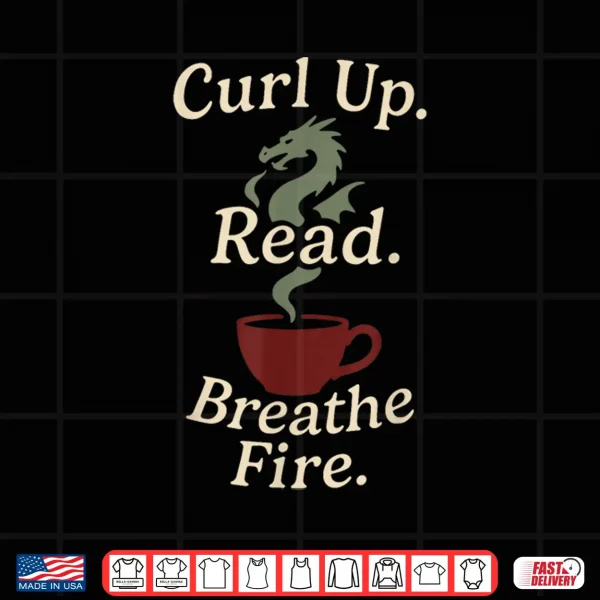 Design Book Dragon Fantasy Reader Cozy Reading Book Lover Dragon Shirt
