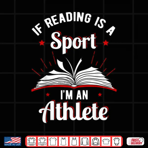 Design Book Reading Sport Athlete Game Booklover Bibliophile Reader Shirt