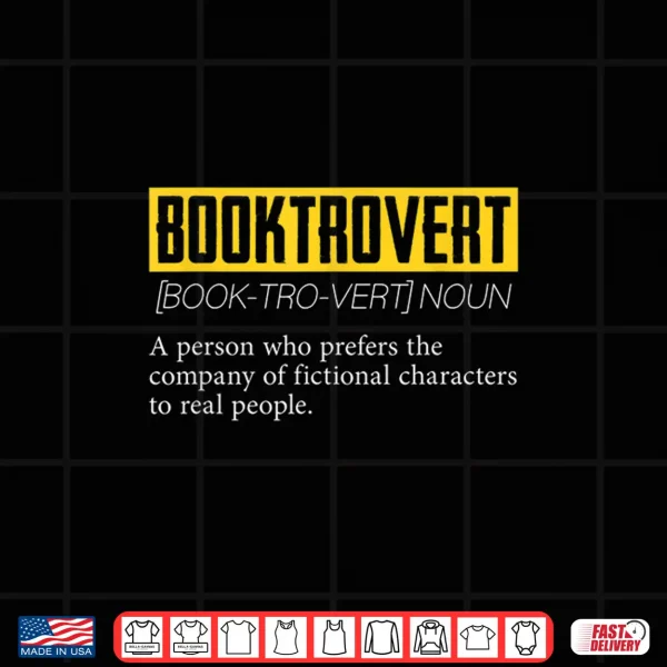 Design Booktrovert Introvert Shy Reading Book Lovers Library Shirt