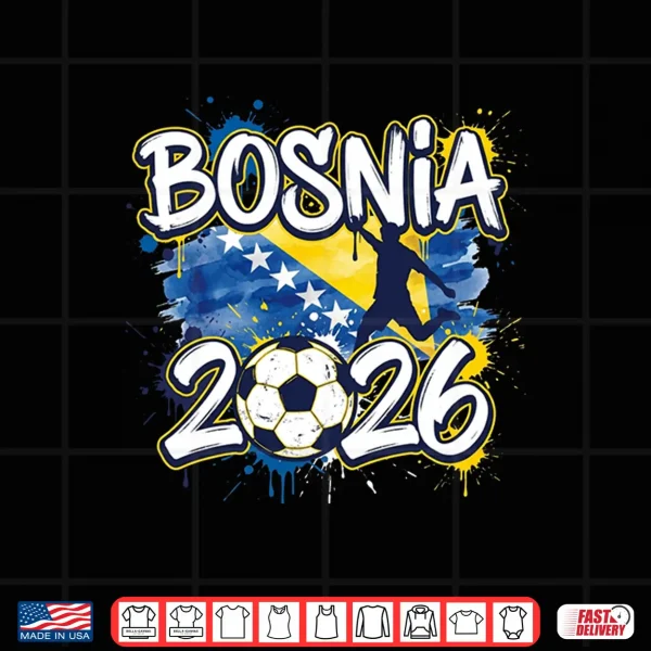 Design Bosnia BiH 26 Fan Paint Splash Bosniak Flag Graffiti Art Shirt