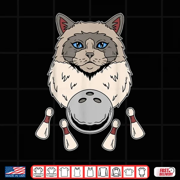 Design Bowler Funny Ragdoll Cat Bowling Shirt
