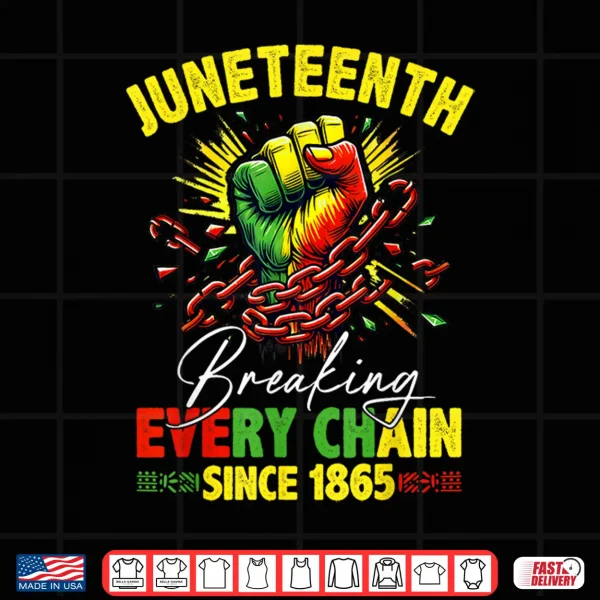 Design Breaking Every Chain Since 1865 Juneteenth Freedom Women Men Shirt