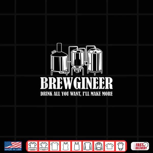 Design Brewgineer Craft Beer Breewing Engineer Shirt