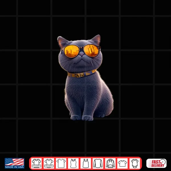 Design British Shorthair Cat with Sunglasses Cat Mom Love Cute Cats Shirt
