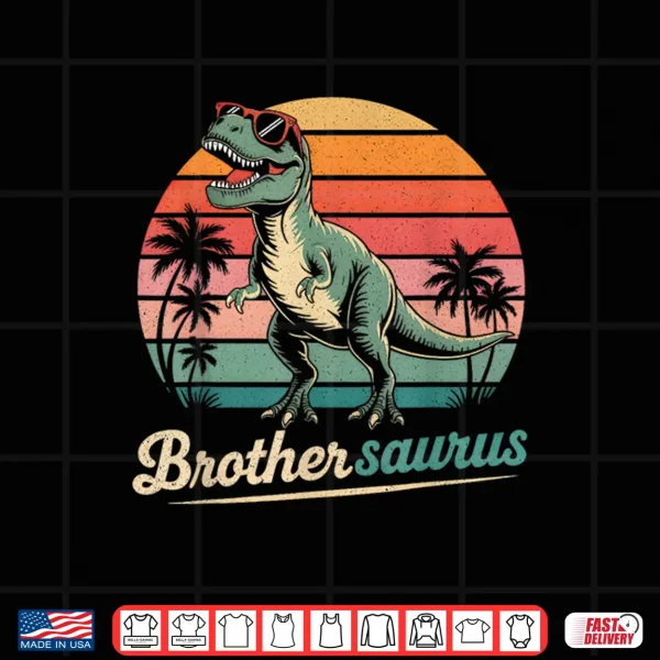 Design Brother Saurus Shirt Boys Men Dinosaur T rex Family Matching Shirt