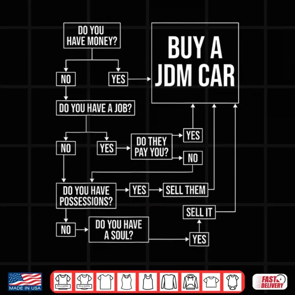 Design Buy A JDM Car Funny Car Guy Japanese Car Enthusiast Shirt