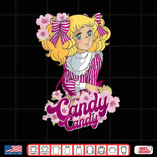 Design Candy Candy Pink Cartoon Japanese 80s Vintage Anime Manga Shirt