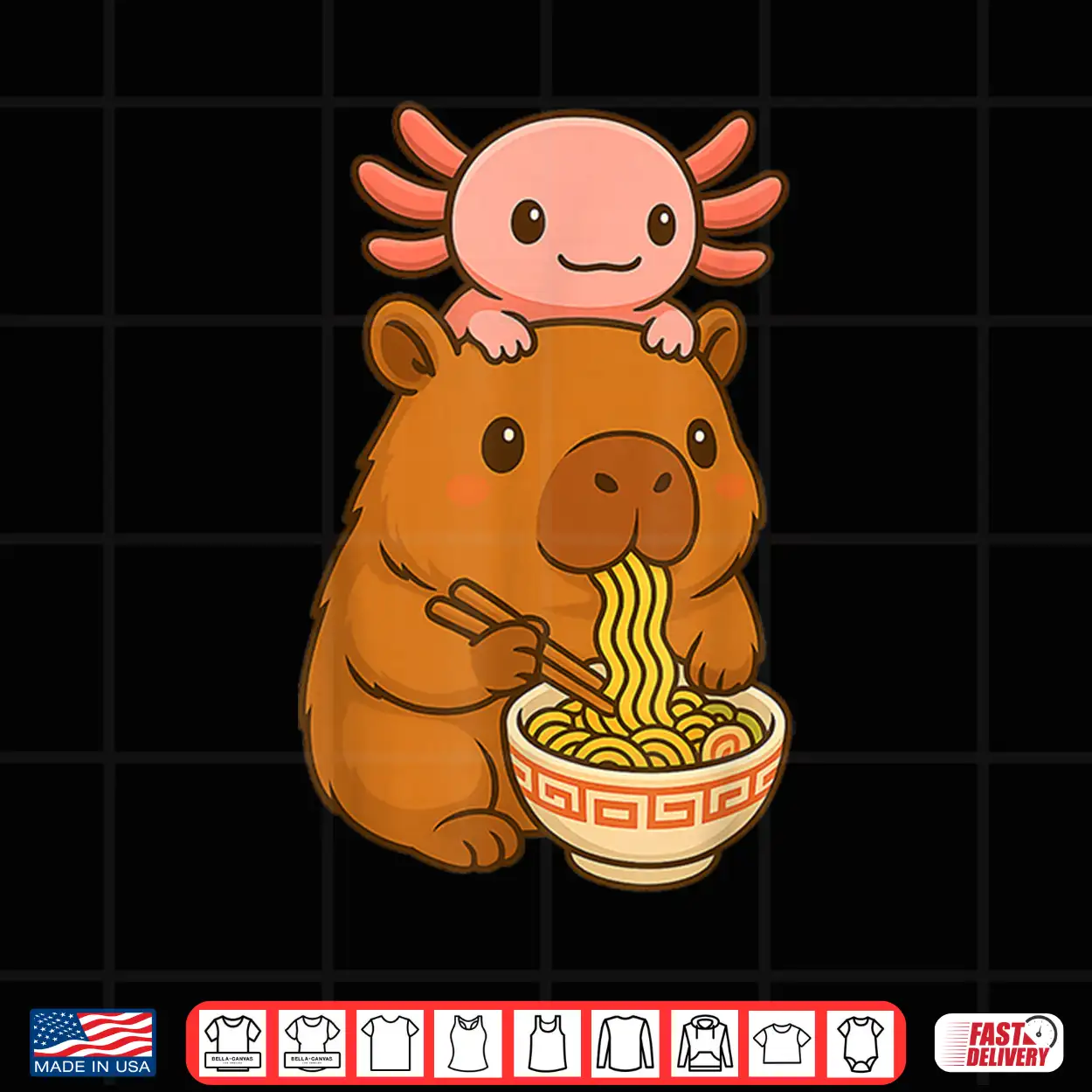 Capybara Anime Ramen Axolotl Funny Graphic Kawaii Capibara Shirt Capybara Anime Ramen Axolotl Funny Graphic Kawaii Capibara Shirt