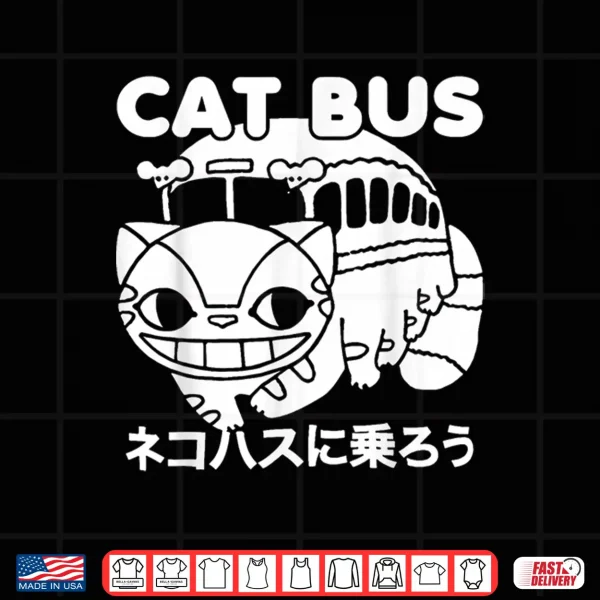Design Cat Bus Anime Style Japanese Retro Gift for Fan Shirt
