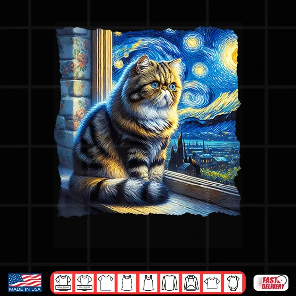Design Cat Exotic Shorthair Starry Night Exotic Shorthair Shirt