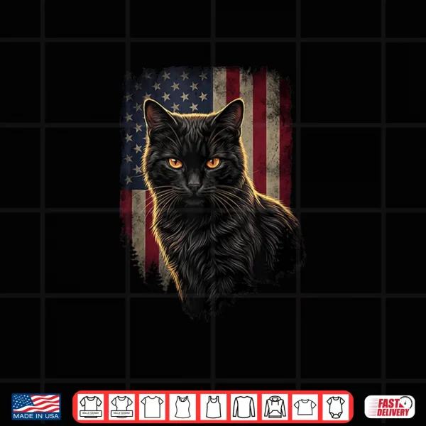 Design Cat Owner Patriotic American Flag Kitten Fourth Of July U S A Shirt