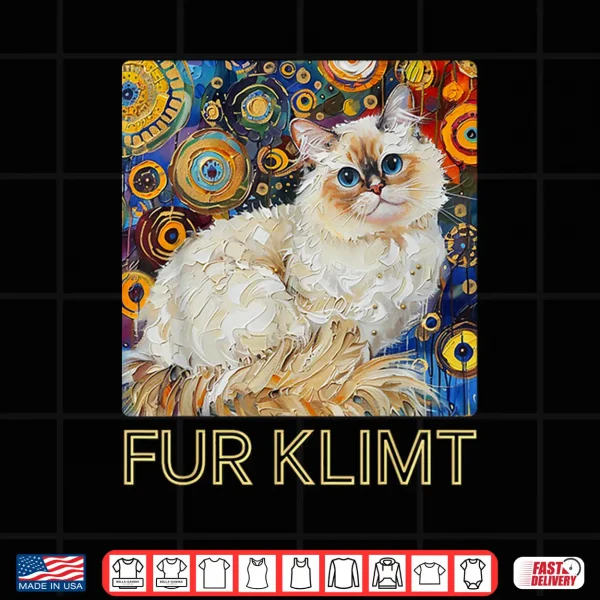 Design Cat in Klimt Painting Cat Lover Ragdoll Cat Artist Shirt