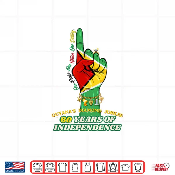 Design Celebrating 60 Years of Independence Guyana Diamond Jubilee Shirt